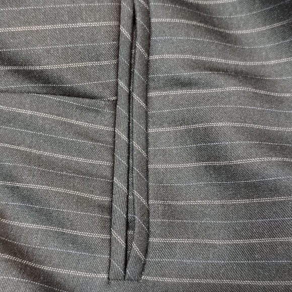 Signature Larry Levine Charcoal High Rise Pin Strip Trousers - Picture 11 of 13